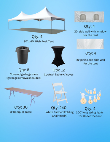 Wedding Premium Tent Package G (40x80)