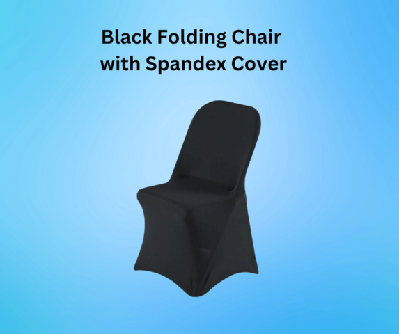 Black Folding Chair with Spandex Cover (each)