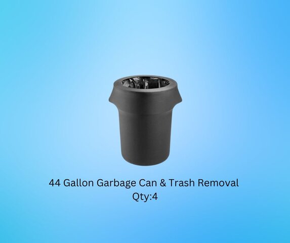 Garbage Cans with Lids (44 Gallon) & Trash Removal (4 qty)
