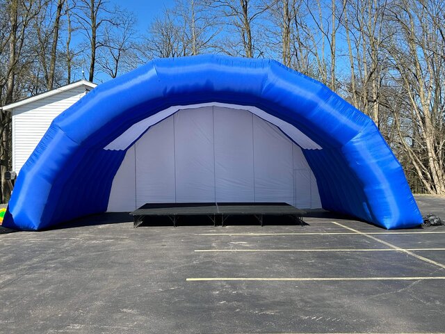 Raised Portable Stage (16x12) w/ Inflatable Covering 