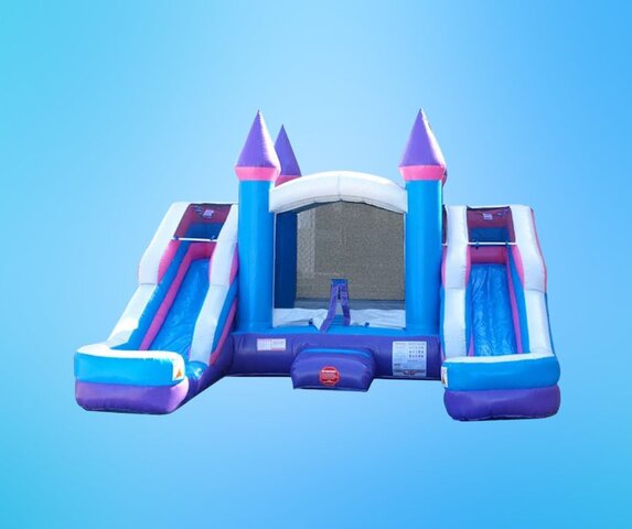 Princess Double Slide Bounce House Wet/Dry Combo 