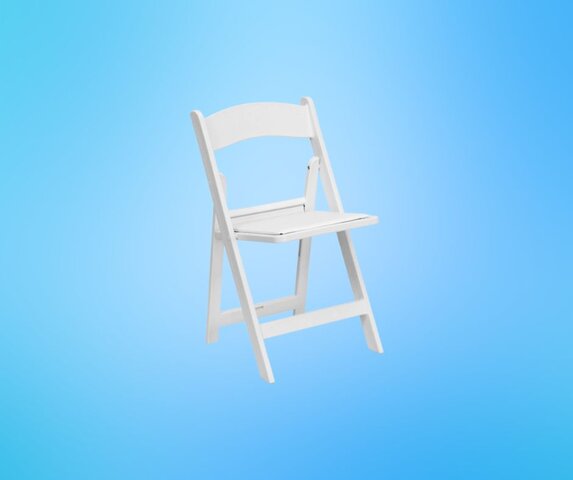 White Padded Folding Chairs (Resin) (each)
