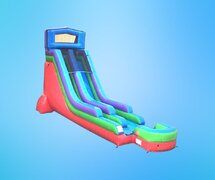 18' Modular Retro Rainbow Inflatable Water Slide