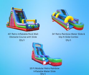 Water Slide / Rock Wall & 14' Slide Combo / Slip N Slide Package