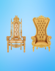 Gold King & Queen Throne Chair Set
