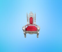 Kid Sized Red and Silver Throne Chair