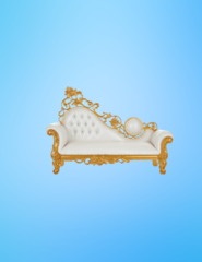 Gold and White Adult Chaise Lounge