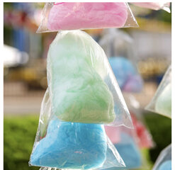 Not ready to eat your cotton candy right now , so just want to grab some to go, or maybe you just want extra! Either way these 1 oz bags will hold more than enough cotton candy! 