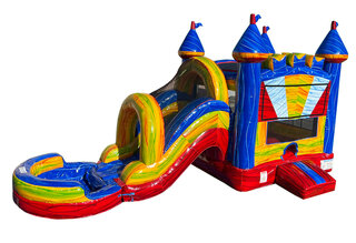 Carnival Combo Fun: Dive into Joy with our Wet Bounce House Slide!