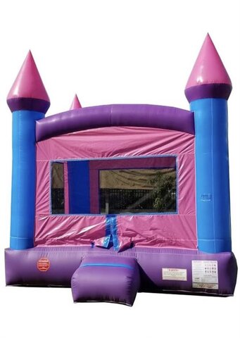 Pink and Blue Castle Bouncer