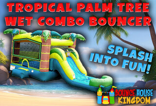 Tropical Palm Tree Combo Bouncer - Wet