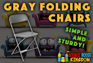 GRAY FOLDING CHAIRS 