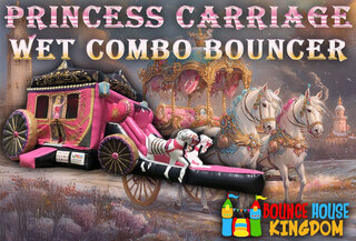 Princess Carriage Combo Bouncer - Wet: Royalty Meets Water Fun