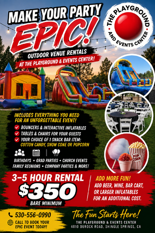 The Playground and Outside Events Center Birthday Party Package 