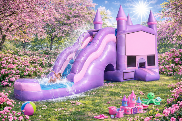 Large Pink Combo Waterslide 