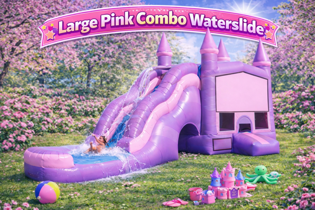 Large Pink Combo Waterslide 