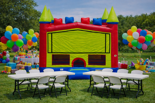 Fun House 13x13 Bouncer with 16 Chairs and Two Tables 