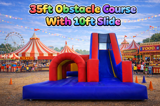 35 ft Obstacle Course with 10 ft Dry Slide