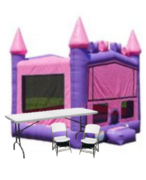 Pink 13 x 13 Bouncer 16 Chairs 2 Tables 