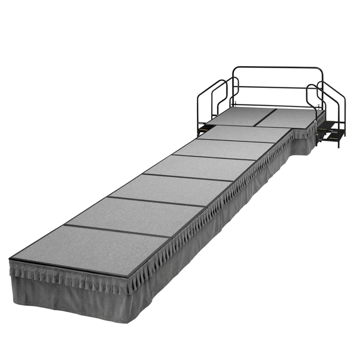 Single platform. Ступени на сцену. Лестница на сцену. Мобильная складная сцена (подиум) на колесах. Складная сцена.