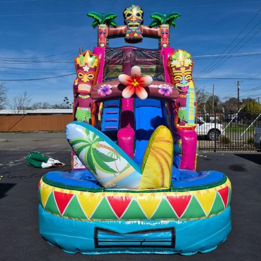Giant inflatable water slides available to rent from Bouncey House Rentals for Sacramento area birthday parties, school events, and corporate picnics