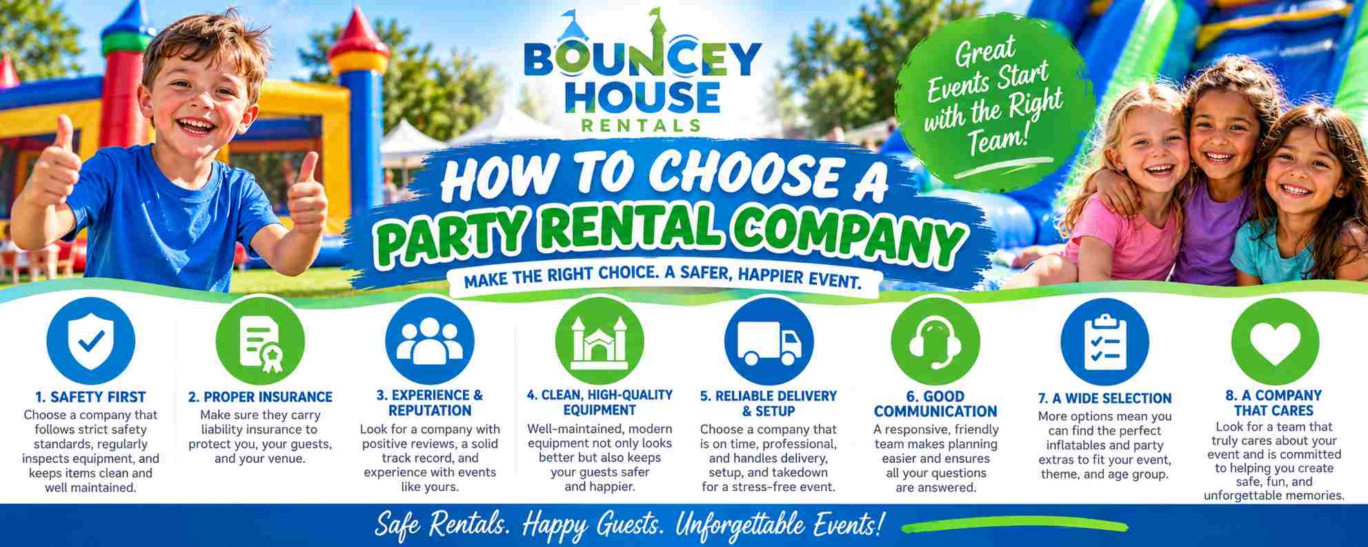 How to choose a party rental company guide from Bouncey House Rentals