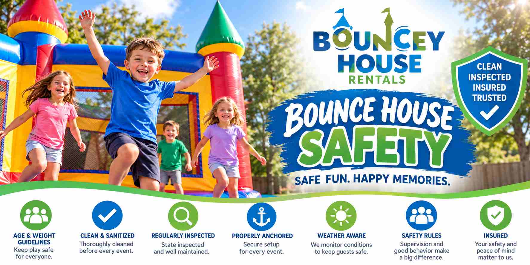 Bounce house safety guide from Bouncey House Rentals Sacramento