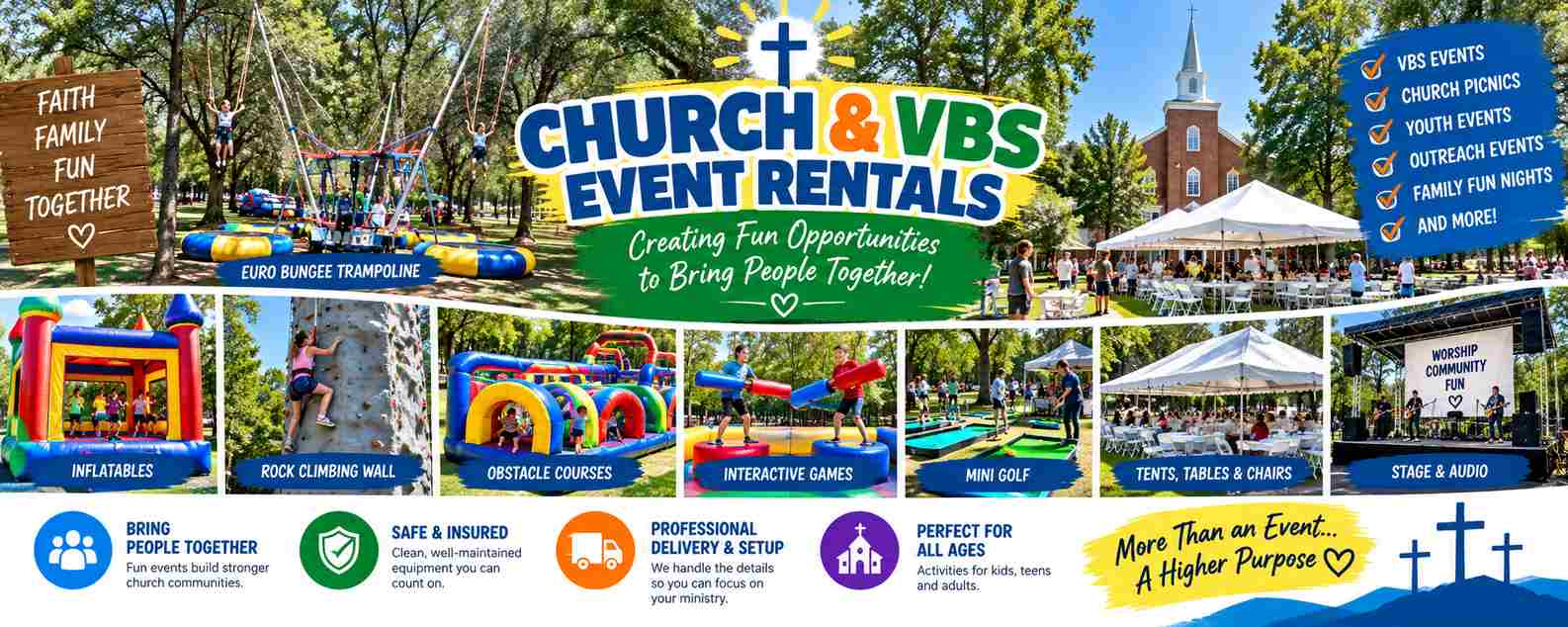 Church and VBS event rentals in Sacramento from Bouncey House Rentals