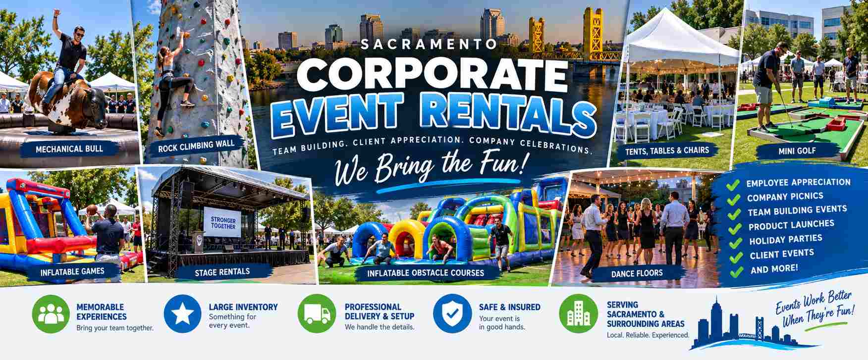 Corporate event rentals in Sacramento from Bouncey House Rentals