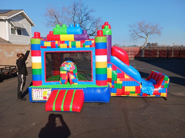 Mini Lego Blocks Small Slide Bounce House Rental