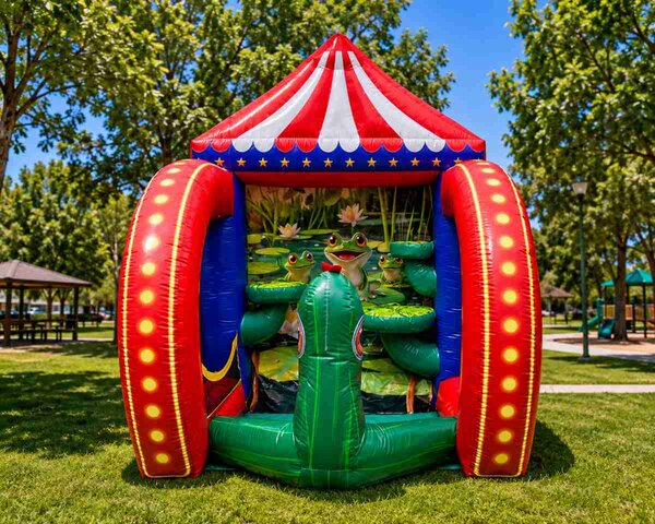 Frogger Launch inflatable carnival game rental in Sacramento, CA from Bouncey House Rentals