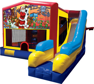 Santa Claus Christmas bounce house slide combo rental in Sacramento