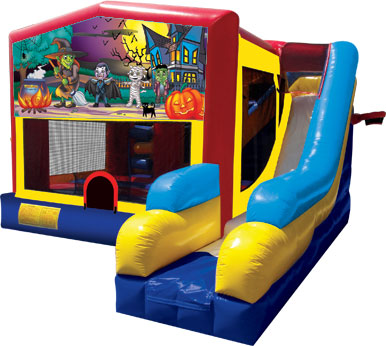 Happy Haunting Halloween bounce house slide combo rental in Sacramento