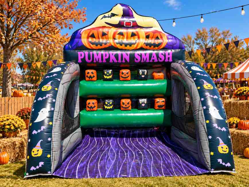 Pumpkin Smash Halloween inflatable game rental in Sacramento