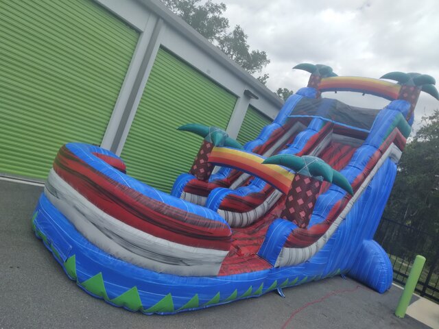 18 ft🔥 red and blue water slide kids-friendly🔥 adult-friendly