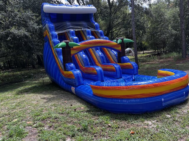 22ft blue 🔥wave double lane watersli kids, friendly, adult, friendly