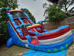 18 ft🔥 red and blue water slide kids-friendly🔥 adult-friendly