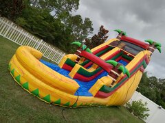 18 ft tropical🔥 water slide kids-friendly🔥 adult-friendly