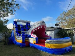 20ft double🔥 lane shark attack🔥 water slide/ kids friendly /adult friendly