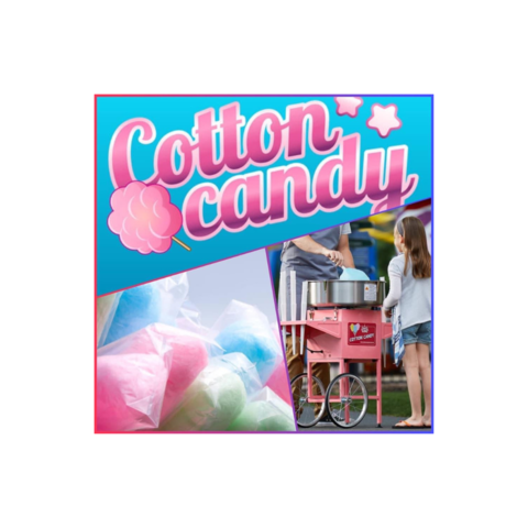 Cotton candy machine with supplies 