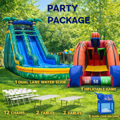 Emerald Isle Dual Lane Water Slide Party Package