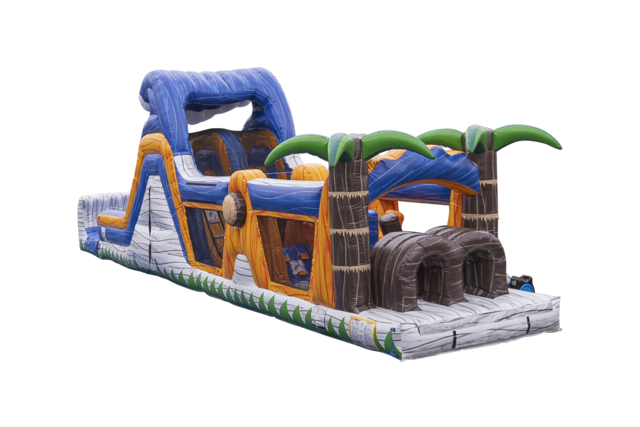 47ft Rocky Tsunami Dry Obstacle Course Wet