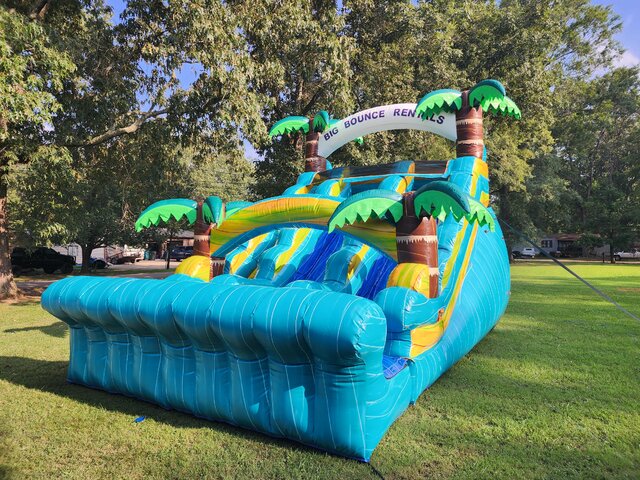 15ft Dual lane Turquoise Paradise wet dry slide