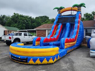 22 ft Dual laneTropical Inferno Waterslides with pool