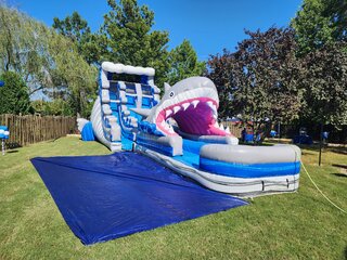 Shark Attack 19 foot Dual Lane Hybrid Waterslide