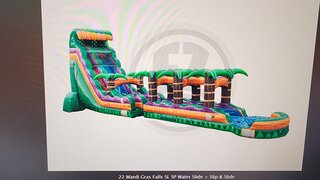 27ft Mardi Gras Dual lane Waterslide with Slip and Slide