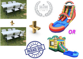 SILVER PACKAGE: 2 Tables, 12 Chairs, Bouncer or Water Slide