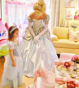 TEA PARTY Experience   Includes a beautiful set up with “Themed” Fancy Linens, plastic or paper tea cups, plates, silverware.  Centerpiece and led candles  Pink sugar rimmed Lemonade or fancy juice choices, assorted fruit, a candy bar and gourmet cupc