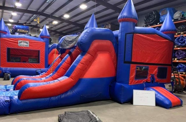 Who Dat Double lane combo with bounce house