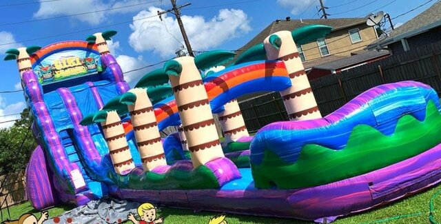 24ft purple crush double lane water slide with slip n slide! 